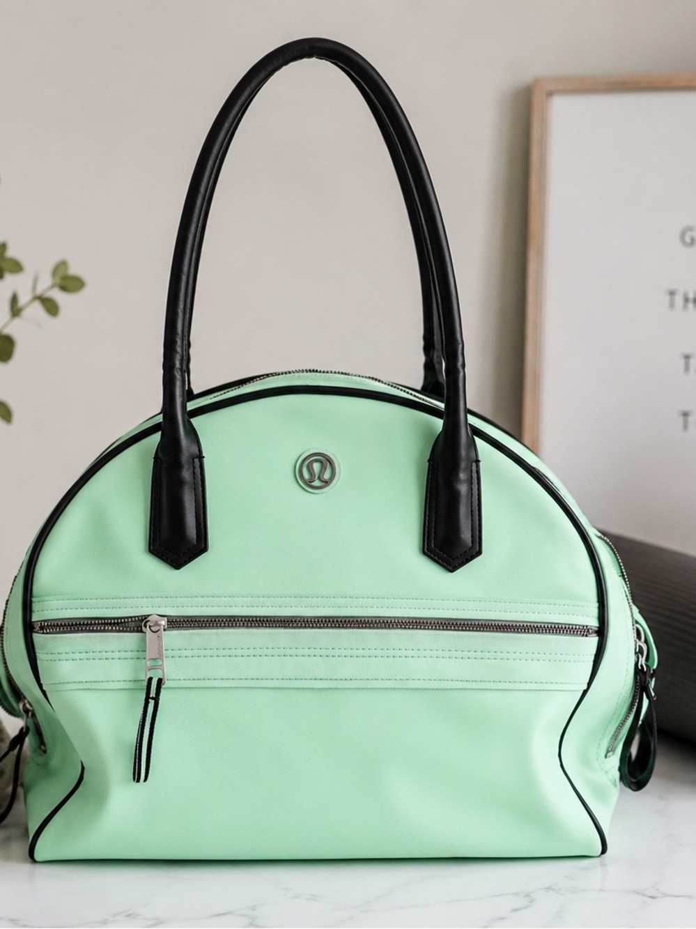 Lululemon Mint Green Gym Duffel Bag | Shoe Compartment | Weekender